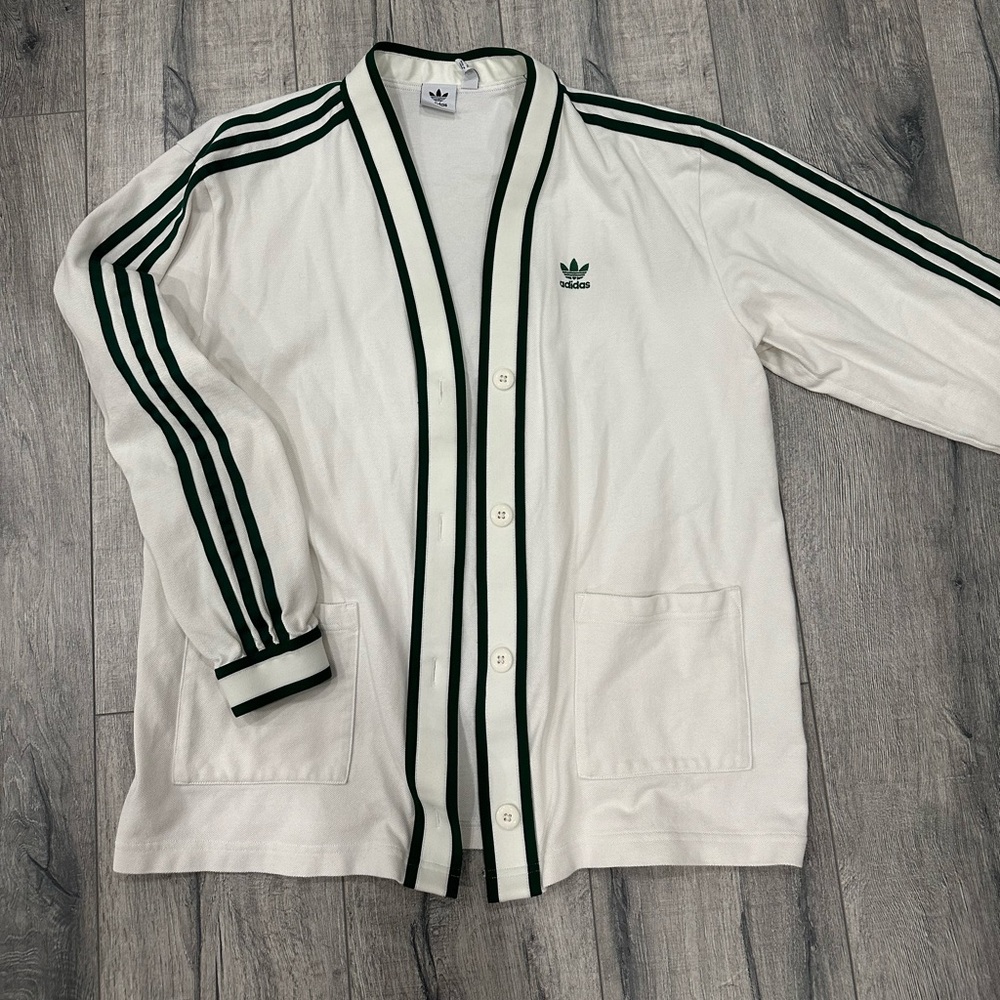 Adidas Tennis Cardigan - White & Green - L
